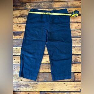 Women’s large black Pure Jill linen slim crops